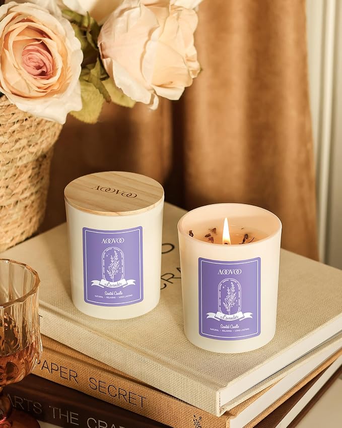 AOOVOO Lavender Candles Set for Women - Image 3