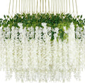 36Pcs Artificial Wisteria Flowers 3.6 Feet/Piece White Dense Artificial Fake by HanYun