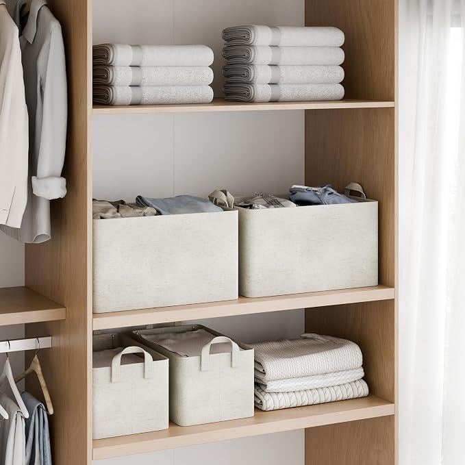 StorageWorks Fabric Storage Bins, Linen Closet Organizers, Metal Frame - Image 2