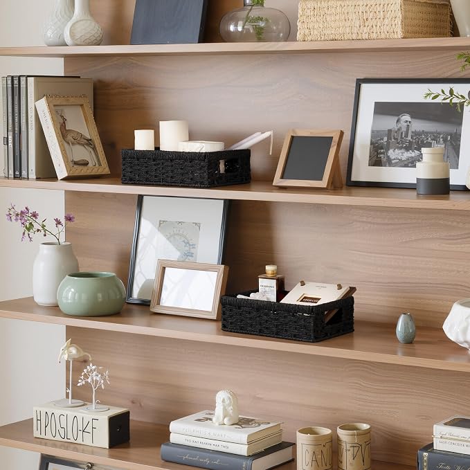 StorageWorks Wicker Baskets for Organizing, Paper Rope Black Baskets, Woven - Image 7