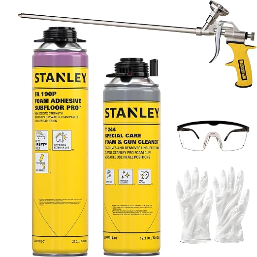Stanley FA190P Subfloor Adhesive Kit – Polyurethane Expanding Foam Construction by STANLEY