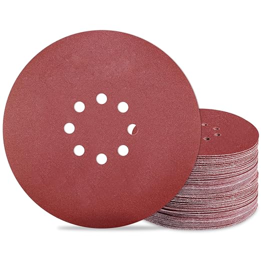 9 inch Sanding Discs 240 Grit 8 Holes Hook and Loop Sandpaper by Awutzut