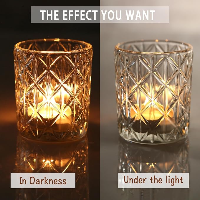 48 Pack Votive Candle Holders, Glass Clear Small Tea Light Candle Holders | - Image 5