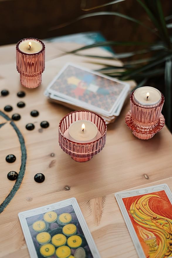 Vixdonos Glass Candlestick Holders Tealight Candle Holders - Image 7