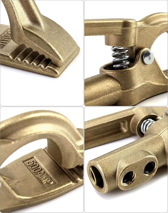 QWORK Welding Ground Clamp, 2 Pack 500A Heavy Duty Tig Welder Earth Clamps - Image 5