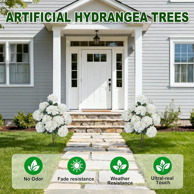 GTIDEA 2 Pcs Fake Hydrangea Tree - Image 4