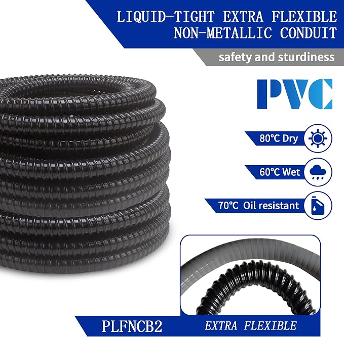 Yariwiz Black Special Extra Flexible Electrical Conduit Liquid Tight PVC - Image 3