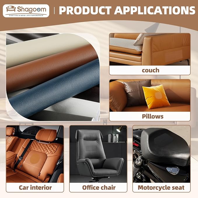Shagoom Leather Repair Kits, Large Vinyl Repair Patch - Image 3