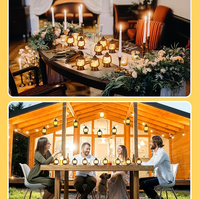 Ferraycle 72 Pcs Mini Lanterns 4 Inch Black Lamp Table Decor | Western Cowboy - Image 4