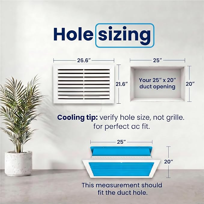 25x20 Aluminum Wall Ceiling Air Return Vent Cover HVAC Rustproof Grille - Image 3