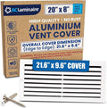 20x8 Aluminum Wall Ceiling Air Return Vent Cover HVAC Rustproof Grille by ACLAMINAIRE