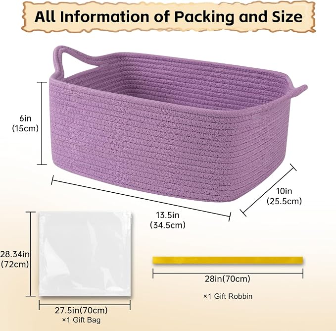OIAHOMY Woven Basket, Gift Basket Empty - Image 2