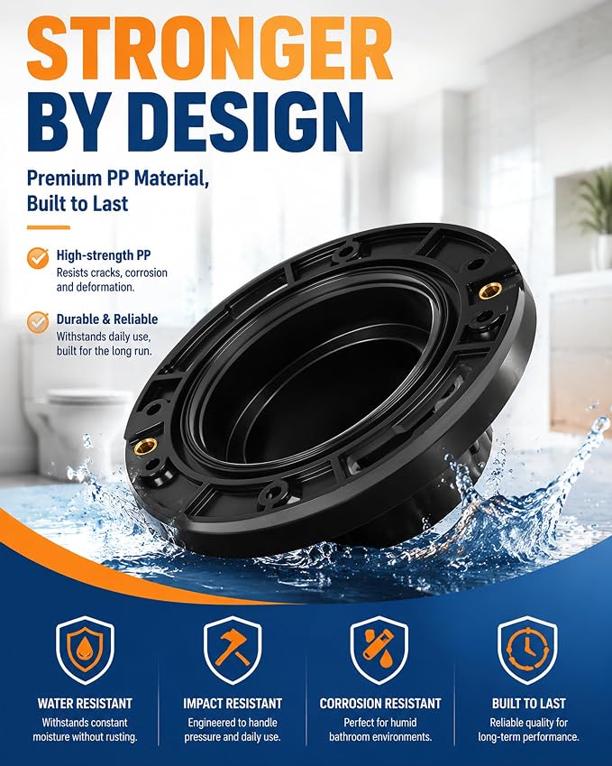 Jamini Toilet Flange Kit with 1.57in Wax Ring – Fix Leaks and Provide Strong - Image 5