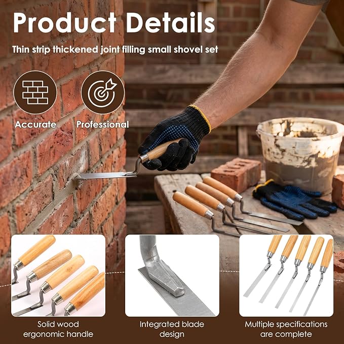 5Pcs Masonry Grout Trowel Set 6-15mm - Image 5