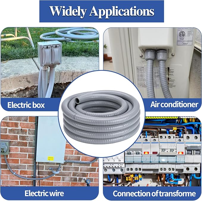 1-1/2 Inch 50 FT Liquid-Tight Conduit and Connector Kit | Non Metallic Flexible - Image 7