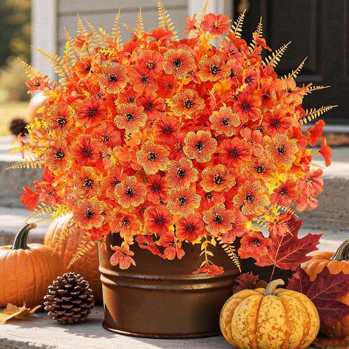 16PCS Artifcial Fall Flowers, Silk Flowers - Image 3