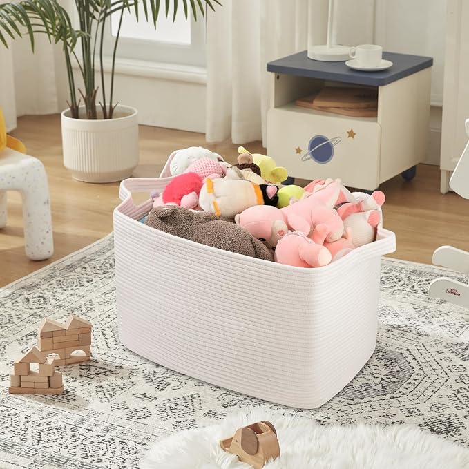OIASKET 95L Extra Large Blanket Basket, Rectangle Nursery Blanket Storage - Image 5