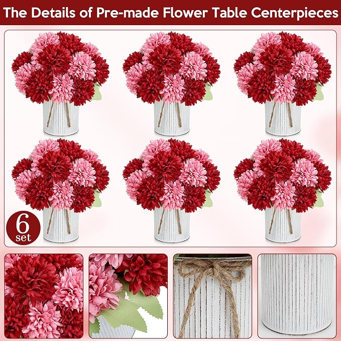 6 Set Pre-Made Flower Table Centerpieces - Image 5