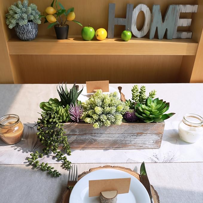 Winlyn Artificial Succulent Arrangement 14" Assorted Faux Succulents Plants in - Image 8
