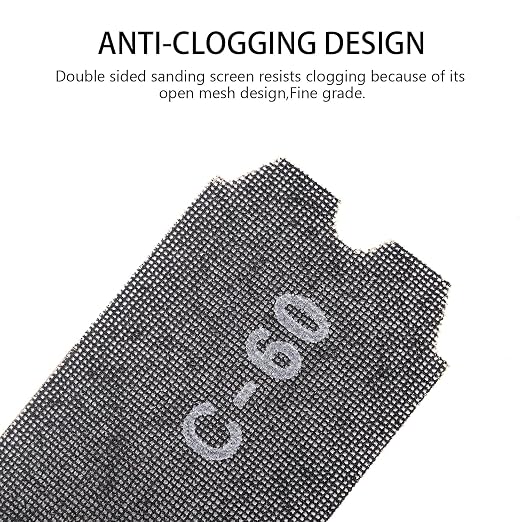 SCOTTCHEN Drywall Sanding Screen Mesh Sheet 4-3/16" x 11-1/4" Grit #60-12pcs - Image 3