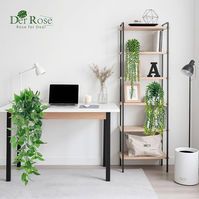 Der Rose 6Pcs Fake Hanging Plants Artificial Vines - Image 5