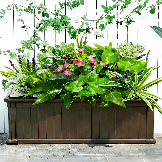 12 Pcs Artificial Plants for Outdoors Faux Greenery Leaves UV Resistant - Image 6