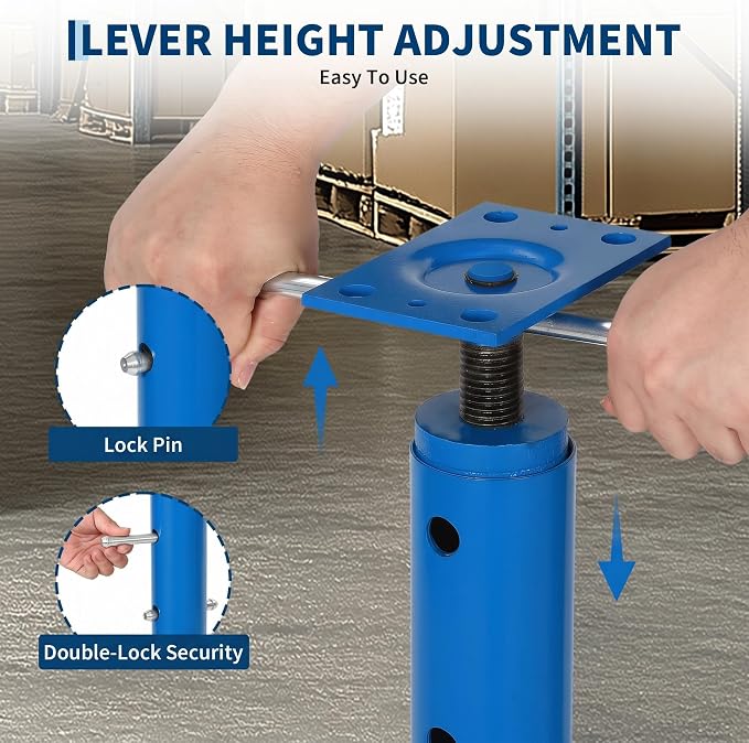 Adjustable Jack Post 56"-100", 18000LBS House Jacks | Heavy duty steel support - Image 2