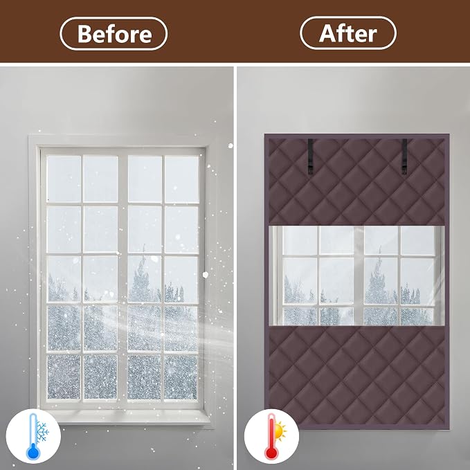 3-Layer Visible Winter Insulated Window Cover, Window Insulation Kit | 63" x - Image 4