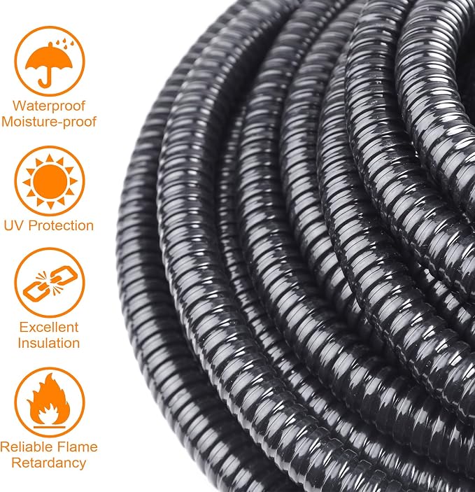1/2 inch x 50 ft Flexible Electrical Conduit, PVC Coated Liquid-Tight - Image 4
