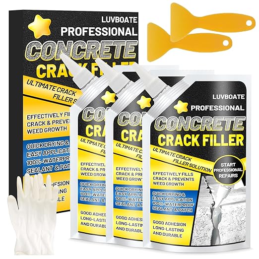 Concrete Crack Filler, 4.5LB Waterproof Self Leveling Cement Crack Filler | by LUVBOATE