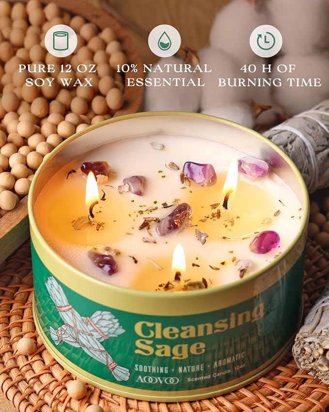 AOOVOO Sage Candle for Cleansing - Image 2
