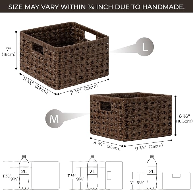 GRANNY SAYS Wicker Baskets for Organizing, Storage Basket for Shelves, Square - Image 3