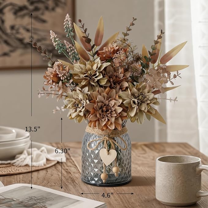 Faux Flowers in Vase, Silk Artificial Flower Arrangements, Rustic Flower - Image 5
