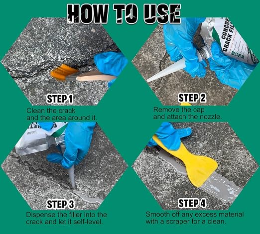Concrete Crack Filler, 1.1LB Self Leveling Cement Crack Sealer - Image 7