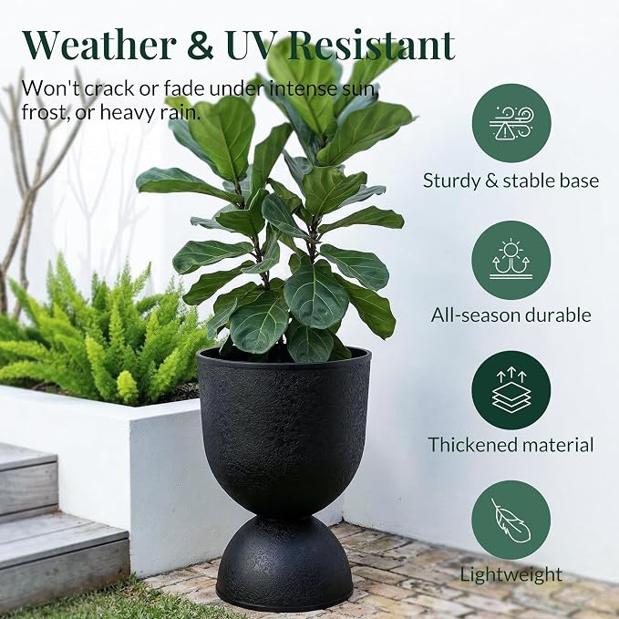 KOL Planters Flower Pots, Plastic Urn Planters - Image 2