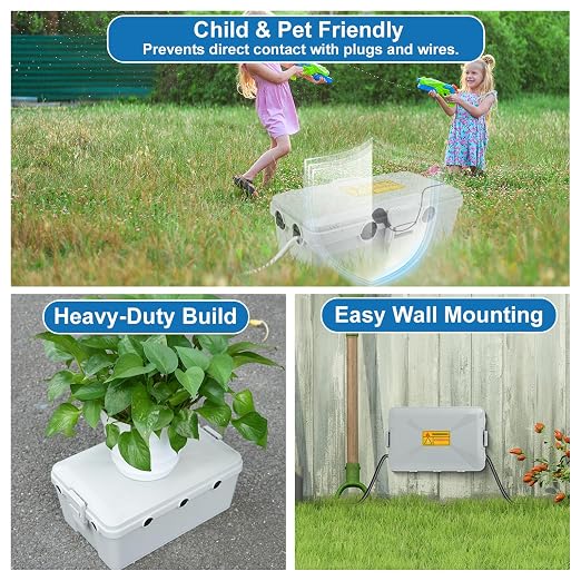 NineLeaf Large Outdoor Waterproof Electrical Grey Box IP54 - Image 2