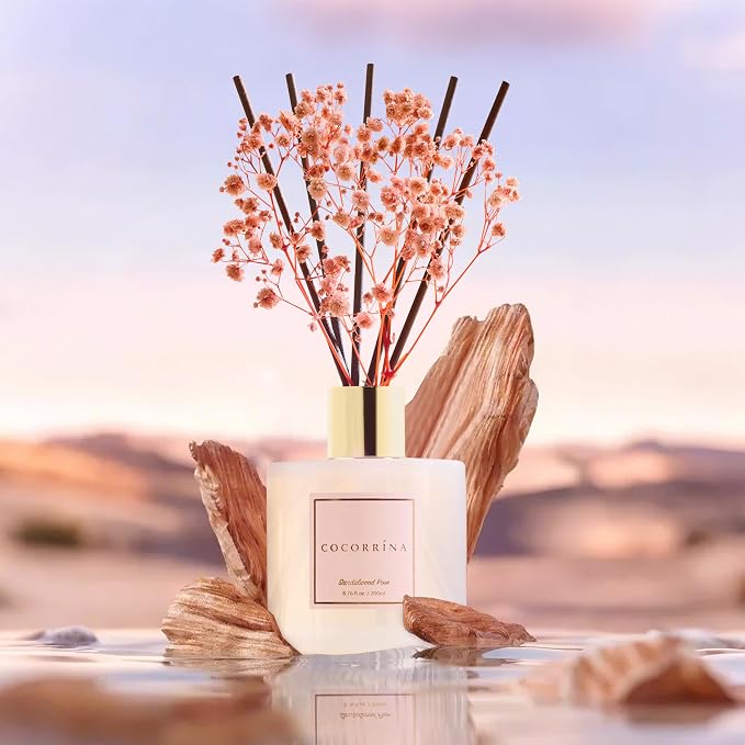 Premium Reed Diffuser Set with Preserved Baby's Breath & Cotton Stick - Image 3