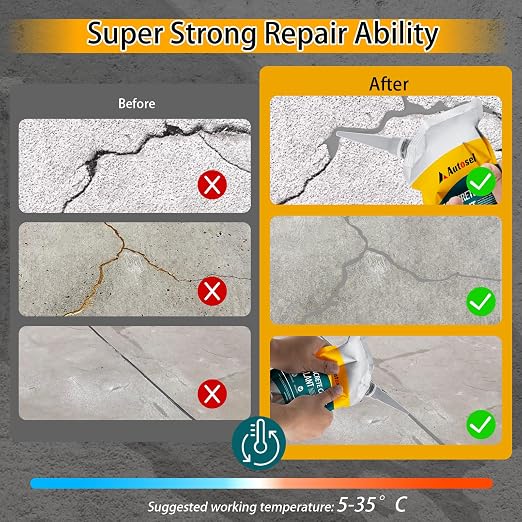 Self-Leveling Concrete Crack Sealant, Fast-Dry Waterproof Cement Filler - Image 3