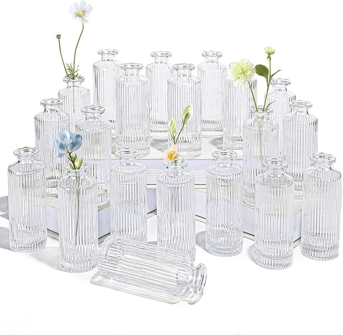 Set of 20 Glass Bud Vases Small Mini Flower Vases by saiguomi