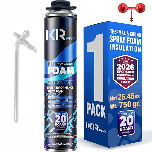 Spray Foam Insulation, Expanding Foam Sealant Spray, 1 Pack x 26.46 oz | High by ixirpro