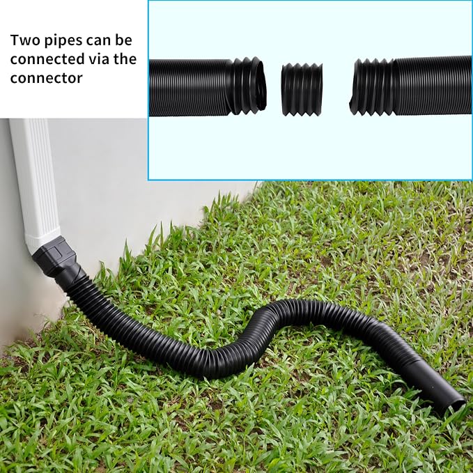Prestantious 7ft Long Downspout Extensions Flexible Drainage Pipe, Corrugated - Image 8
