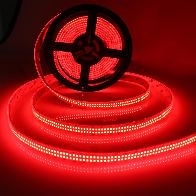 12V Red LED Strip Lights 16.4ft Double Row 2400LEDs Waterproof IP67 | SMD 2835 by LEDENET