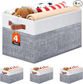 Collapsible Storage Baskets for Shelves, 4 Pack Foldable Fabric Storage Bins by Fabtotes
