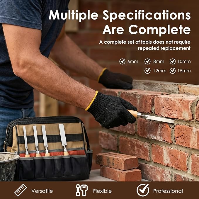 5Pcs Masonry Grout Trowel Set 6-15mm - Image 4