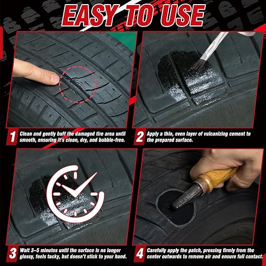Vulcanizing Cement 8.5Oz, All Purpose Tire Repair Glue, Fast-Dry Rubber Cement - Image 5