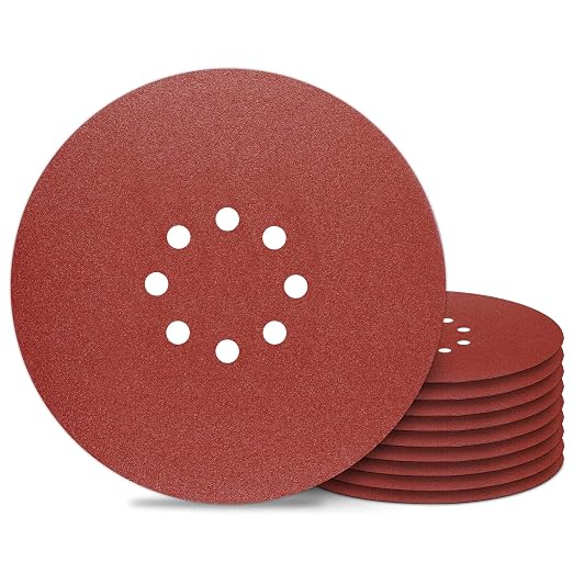 Awutzut 9 inch Sanding Discs 150 Grit 8 Holes Hook and Loop Sandpaper by Awutzut