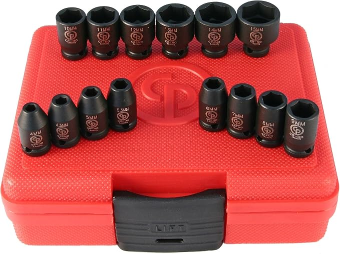 Chicago Pneumatic SS2114-1/4 Inch Square Drive, 6 Point, Impact Socket Set by ChicagoPneumaticToolCompany