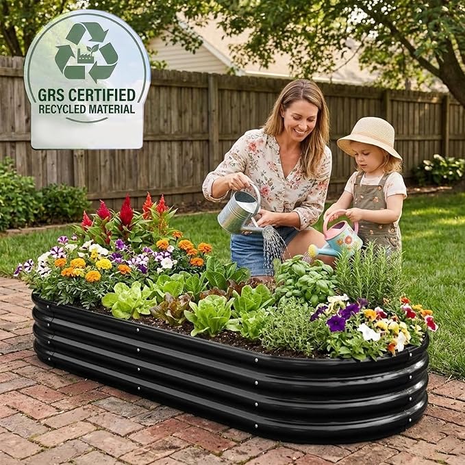 Rakukiri Raised Garden Bed GRS Certified Galvanized Planter Box Outdoor - Image 2