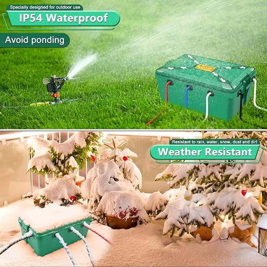 NineLeaf Green Waterproof Electrical Box, Outdoor Weatherproof Plug Cover | - Image 6
