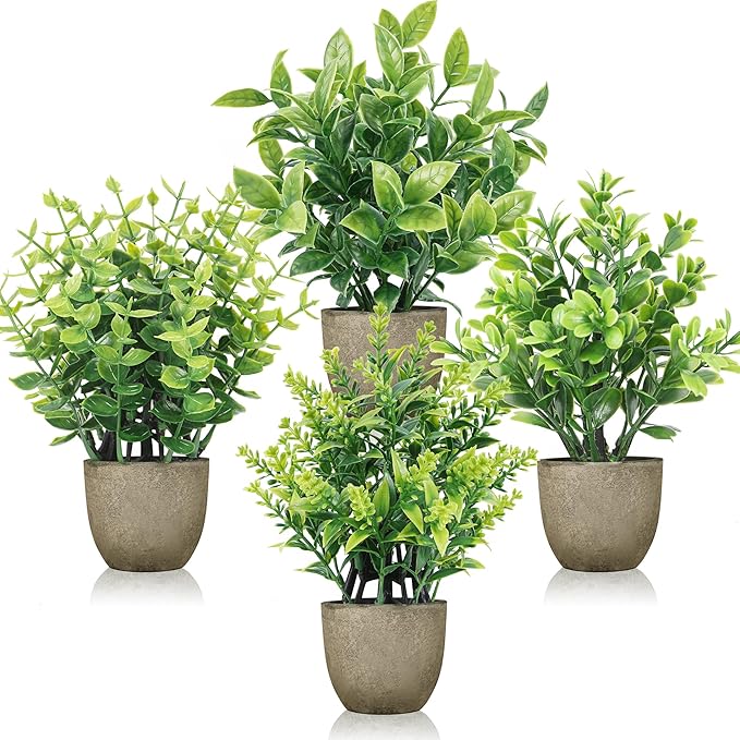 Der Rose 4 Pack Artificial Plants Indoor Fake Plants by DerRose